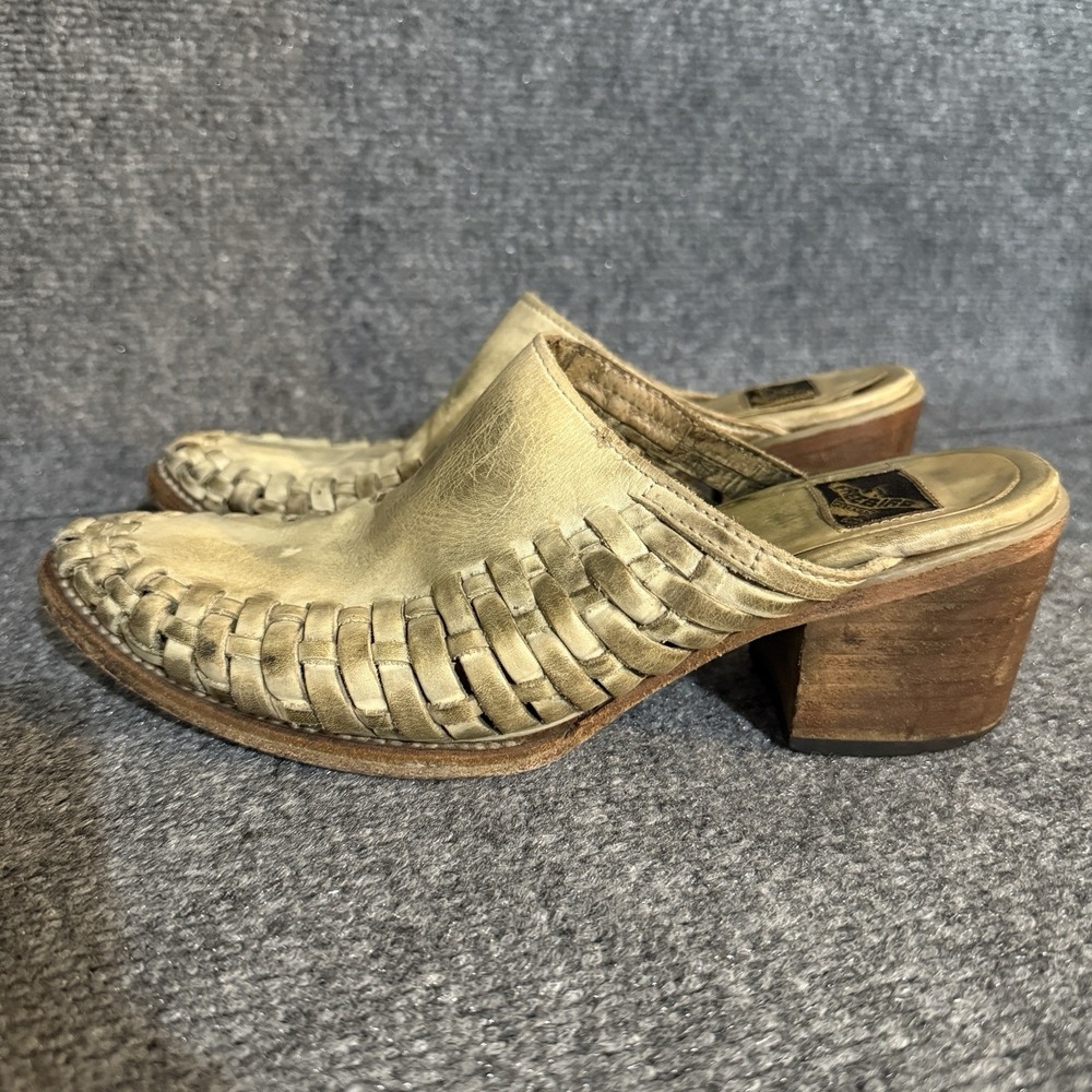 Freebird Mules Womens 9 Sofia Woven Leather Slip On Boho Western Cottage Ranch